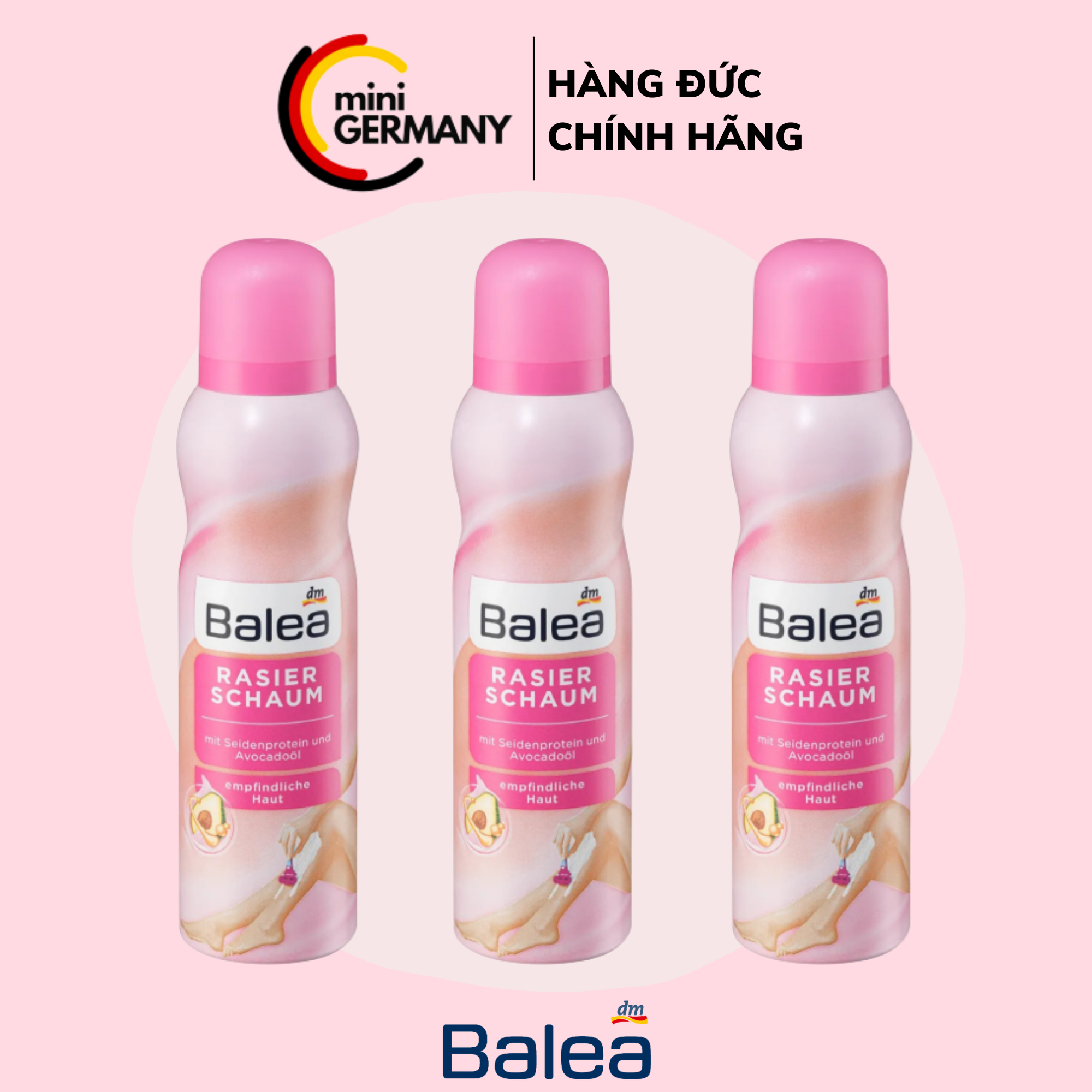 BALEA Bọt cạo lông toàn thân và bikini cho da nhạy cảm 150ml Hàng Đức chính hãng