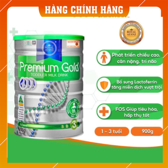 Sữa Bột Hoàng Gia Úc Số 3 - Sữa  ROYAL AUSNZ Premium Gold Số 3 Bổ Sung Vitamin, Khoáng Chất Cho Trẻ Từ 1-3 Tuổi 900g