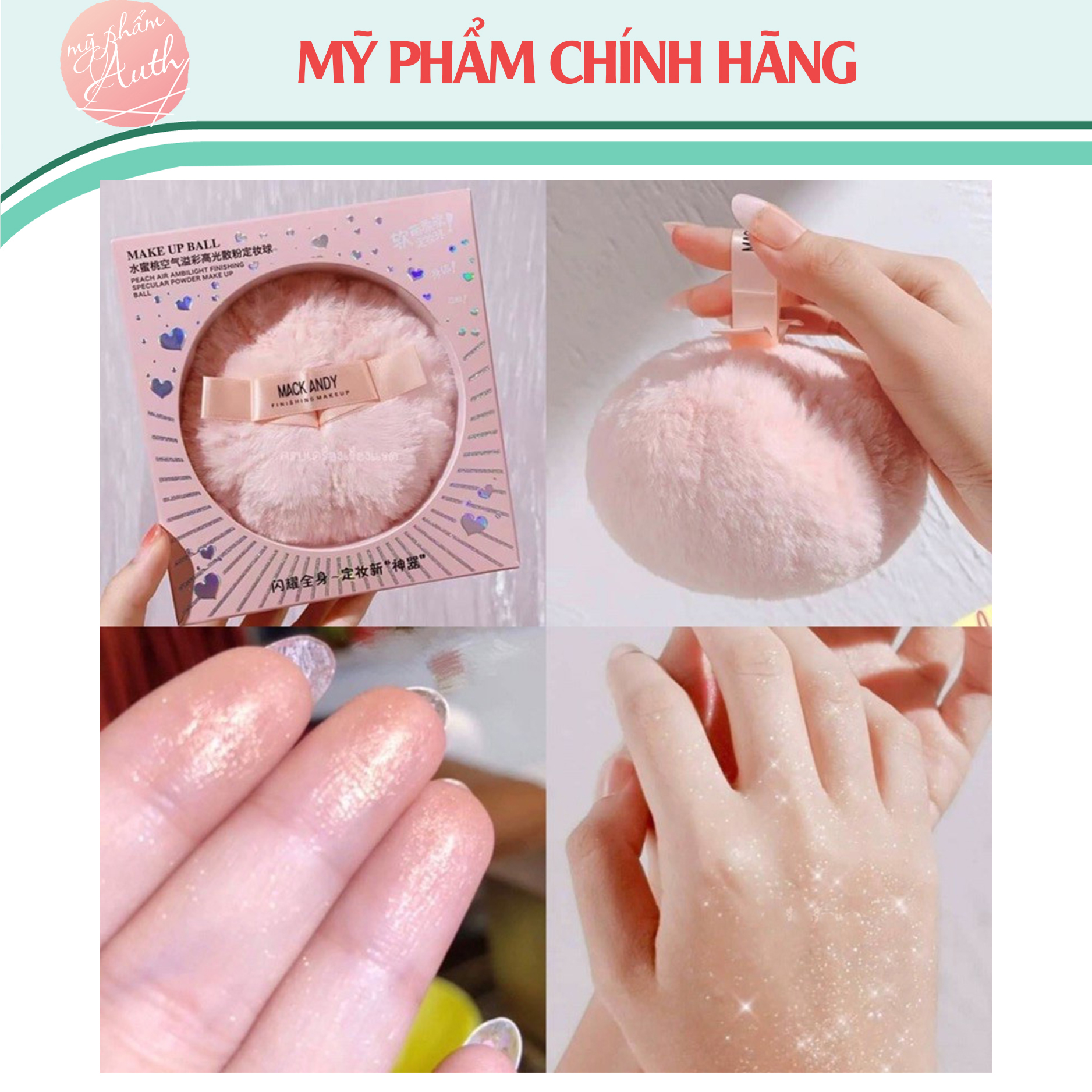 Bông phấn bắt sáng nhũ highlight MACK ANDY