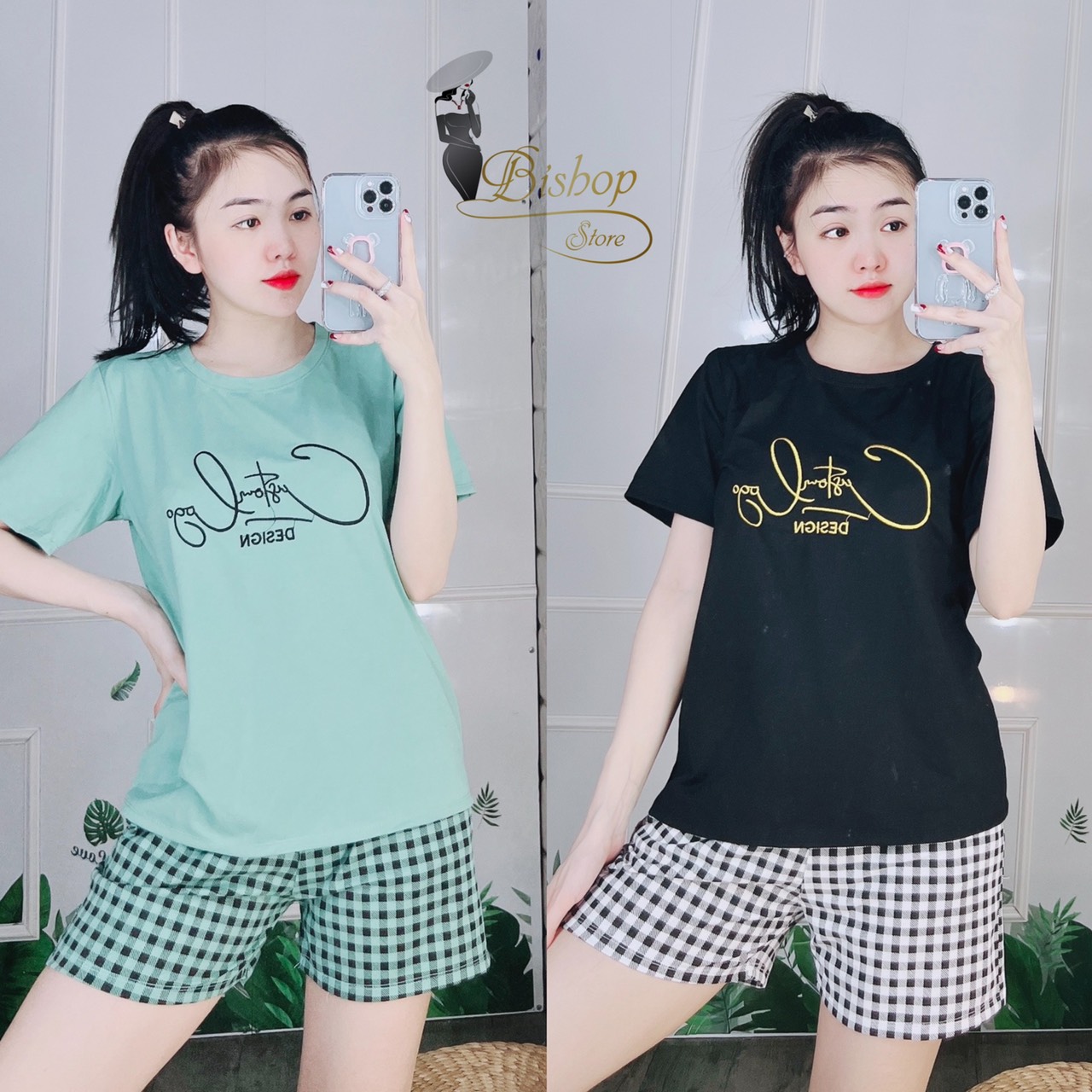 Đồ bộ nữ bộ đồ nữ mặc nhà set bộ đùi dễ thương form rộng bigsize tới 85kg mã ĐBN15