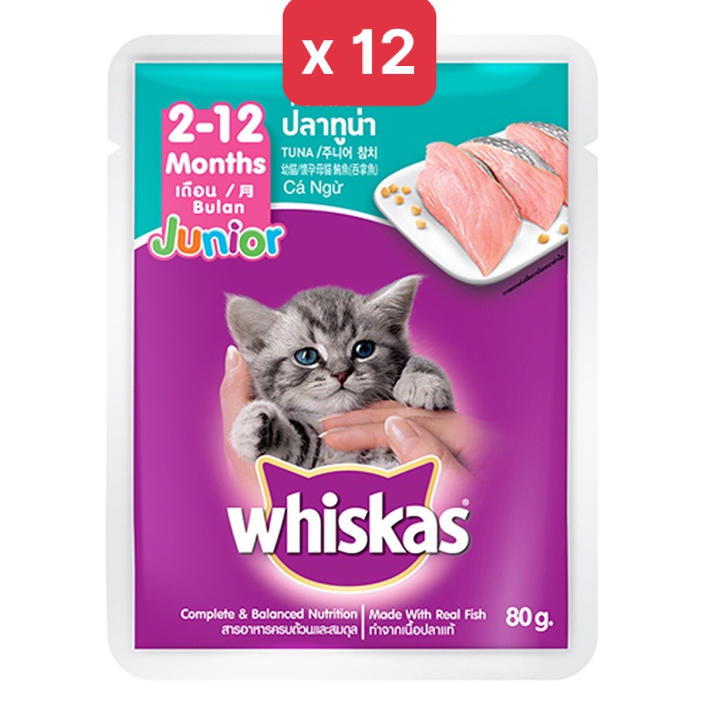 Pate Whiskas cho mèo con 2-12 tháng 80gr