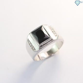 Nhẫn bạc nam mặt đá đen cá tính NNA0047 - Trang Sức TNJ