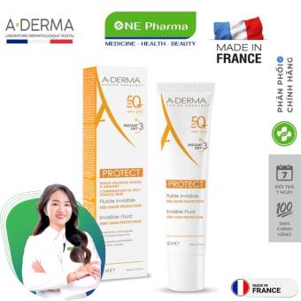 Kem Chống Nắng A-Derma Solar Protect Fluido Invisible Spf 50+ - Kem Chống Nắng Thể Hệ Mới 40ml