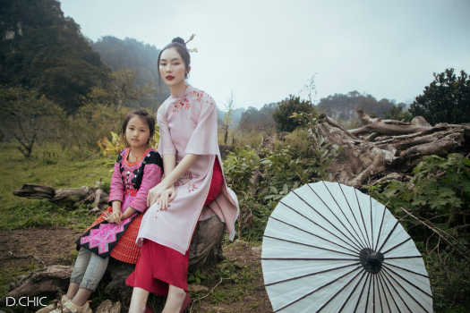 Set Áo dài Đào Chi hồng D.CHIC MS: 1831854