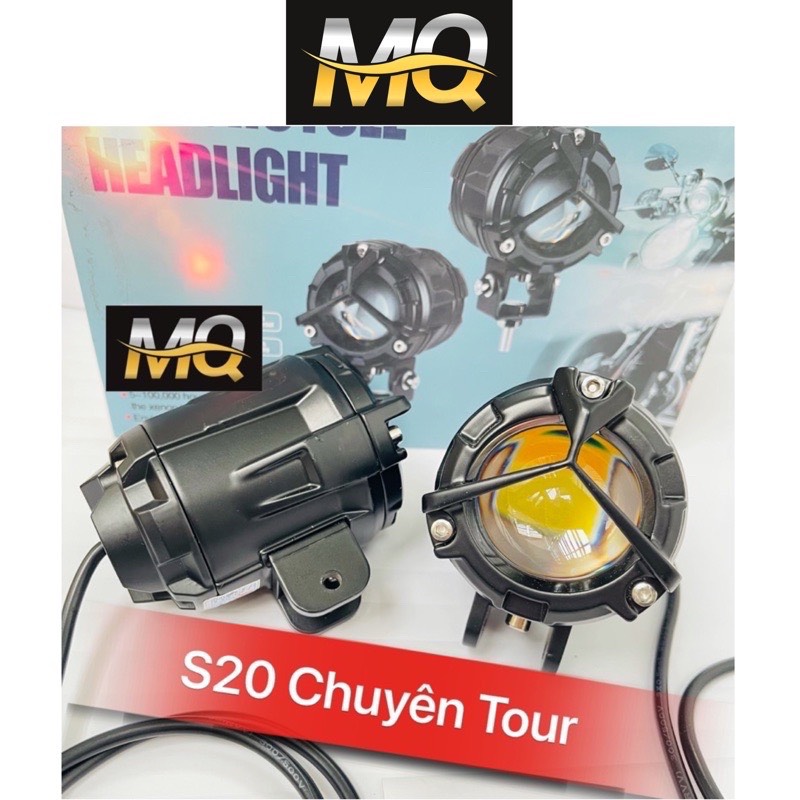 Đèn trợ sáng bi cầu chuyên tour s20 2 mầu cos vàng pha trắng