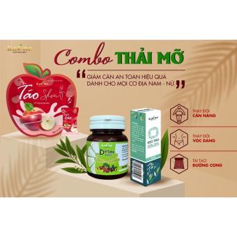 Kẹo Táo Giảm Cân Kaone + Detox Now rau củ thải mỡ + Kẹo Pro xổ mỡ vành ruột , giảm mỡ bụng sau sinh hiệu quả