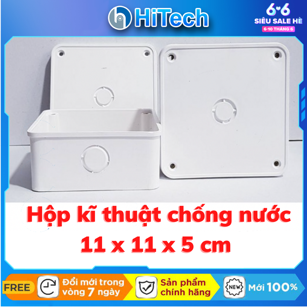 Hộp kĩ thuật chống nước lắp đặt camera wifi, camera hệ thống an ninh, kích thước 11x11x5 cm, ren đồng, chắc chắn