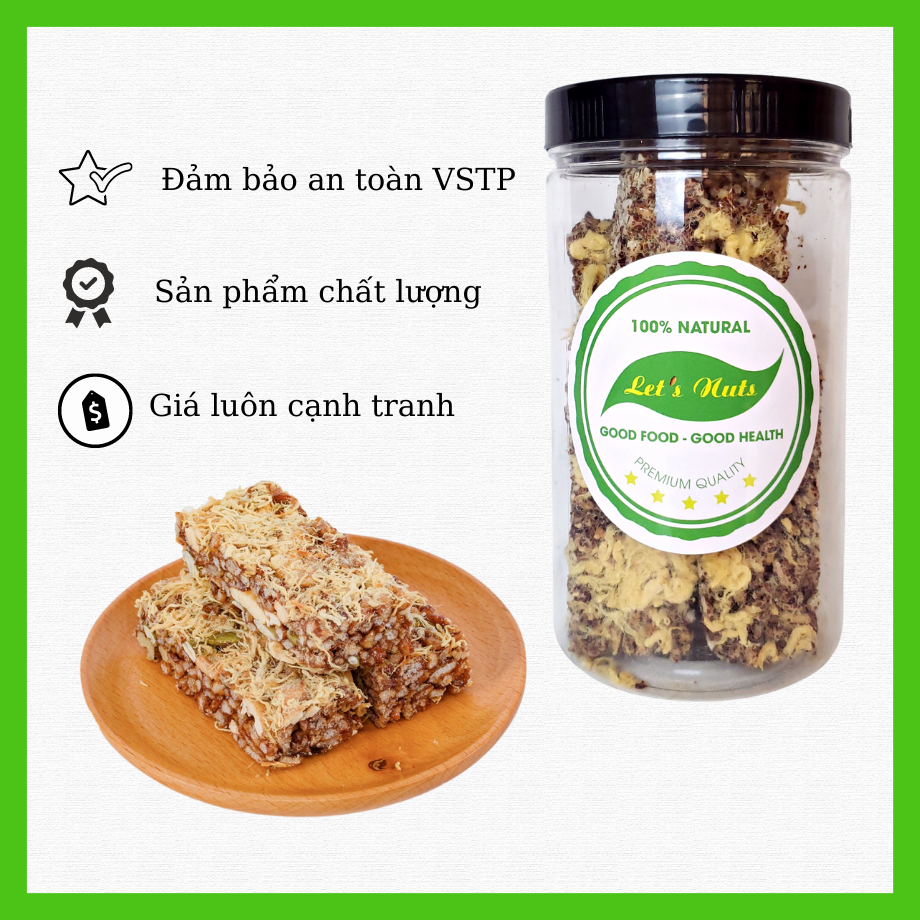 Thanh cơm gạo lứt ngũ cốc chà bông ăn kiêng, ăn vặt hộp 300g/500g/1kg sang trọng, hợp vệ sinh LETNUTS