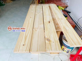 Tấm gỗ thông mặt rộng 12cm x dày 1cm x dài 120cm +  láng mịn 4 mặt