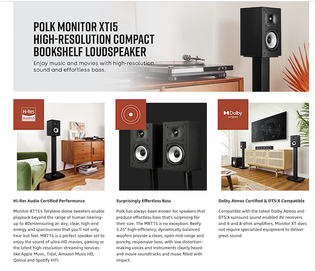 Polk Audio Monitor XT60 Tower Speaker - Hi-Res Audio Certified, Dolby  Atmos, DTS:X & Auro 3D Compatible, 1 Tweeter, 6.5 Dynamically Balanced