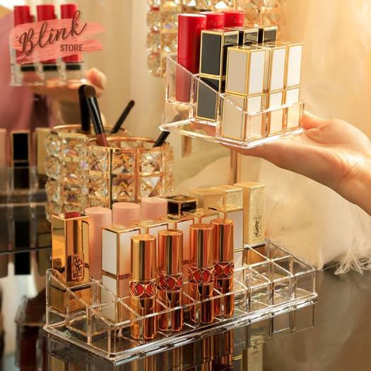 Kệ đựng mỹ phẩm, SON MÔI.Thiết kế 9/12/24/36 ô. Chất liệu mica trong suốt, dày dặn siêu bền dùng trang trí góc trang điểm, tiết kiệm diện tích và dễ dàng chọn màu son. Thanh toán khi nhận hàng.
