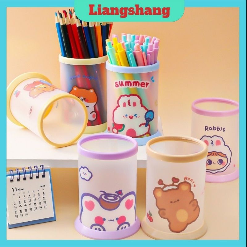 Ống cắm bút/hộp để bút in hình thú dễ thương có thể tháo gọn