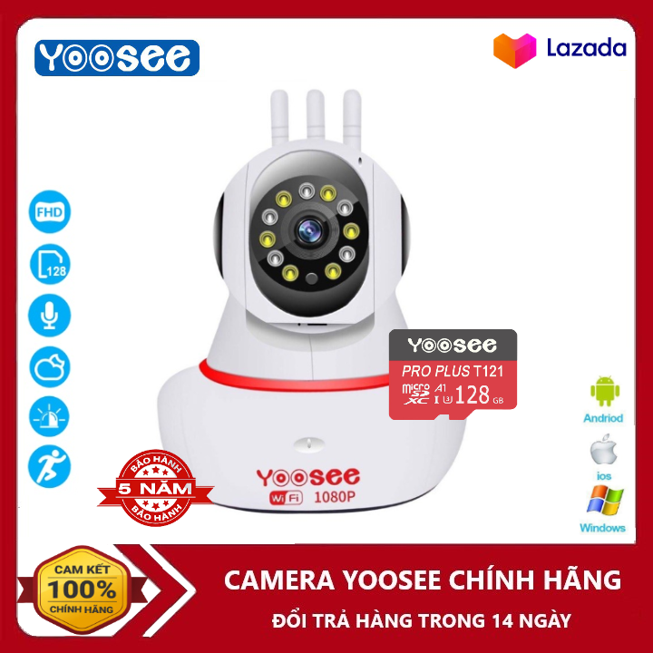 (KẾT NỐI DỄ DÀNG KHÔNG CẦN THỢ) CAMERA WIFI CAMERA YOOSEE 2Mpx Full HD XEM ĐÊM RÕ NÉT GHI ÂM LƯU TRỮ VIDEO LƯU Ý CÓ 2 MÃ: KÈM THẺ VÀ KHÔNG THẺ