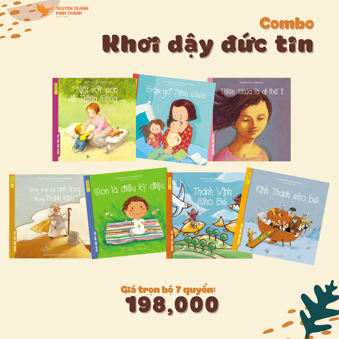 Combo khơi dậy đức tin - bộ 7 quyển truyện tranh kinh thánh - quà tặng ý nghĩa cho trẻ em
