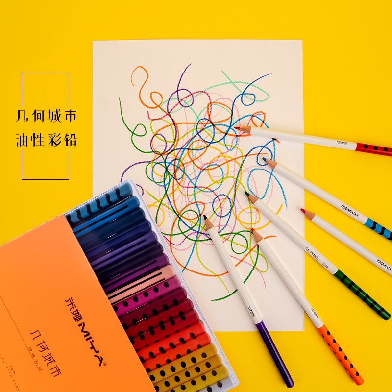 Bộ màu chì gốc dầu Miya Geometry city oil Colored Pencil