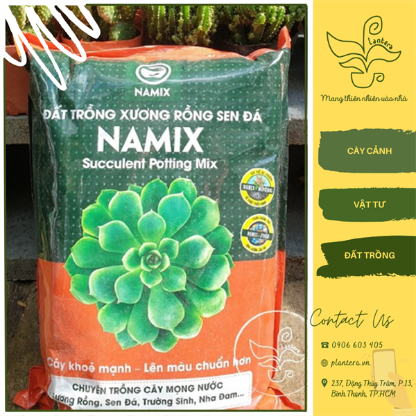Đất trộn trồng xương rồng sen đá namix 5dm3 - đất trồng trộn sẵn - đất trồng dinh dưỡng - đất sạch - đất trồng sen đá/xương rồng