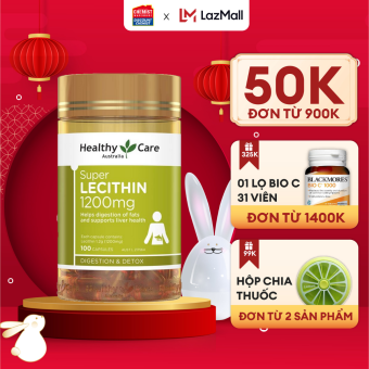 Viên uống mầm đậu nành điều hòa nội tiết Super Lecithin Healthy Care 100 viên của Úc