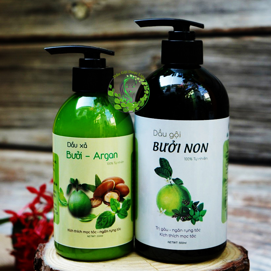Combo 2 dầu gội xả bưởi non giảm rụng hiệu quả, nhanh mọc tóc, nhanh dài tóc, chăm sóc tóc chắc khỏe mềm mượt - dầu gội bưởi - dầu gội thảo dược thiên nhiên.