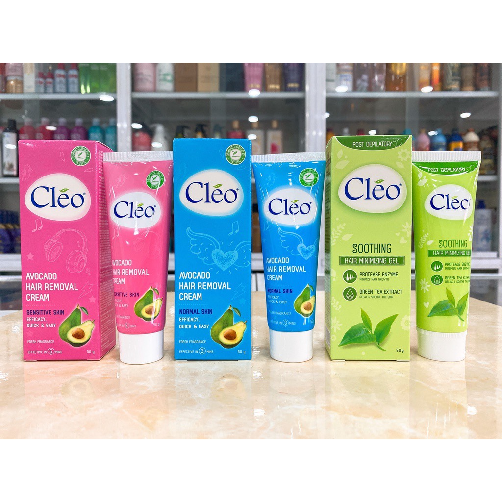 Kem tẩy lông Cleo Avocado 50g dành cho da thường và da nhạy cảm hàng chính hãng