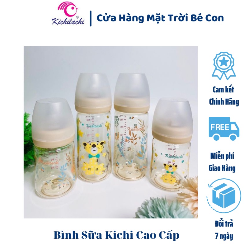 Bình sữa kichilachi cổ rộng nhựa ppsu 170ml/270ml