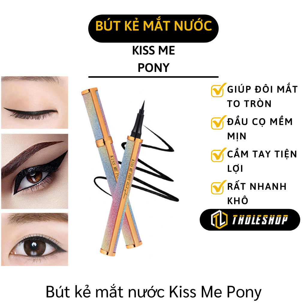 Bút kẻ mắt nước Kiss me pony - Bút kẻ mắt che khuyết điểm - Kẻ mắt không thấm nước - Bút kẻ eyeliner lâu trôi