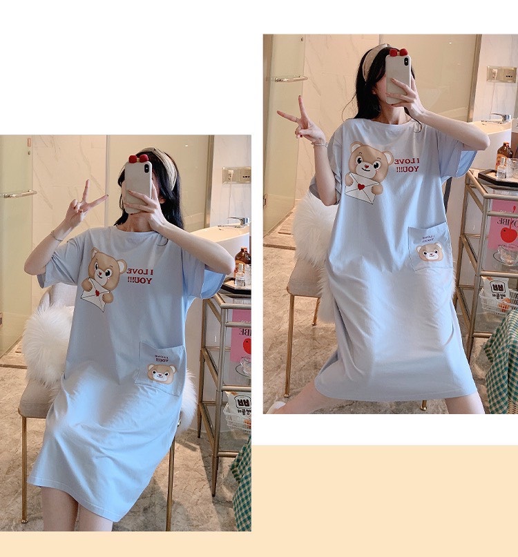 Đầm ngủ - Váy mặc nhà -chất liệu cotton-mềm- mát -mịn