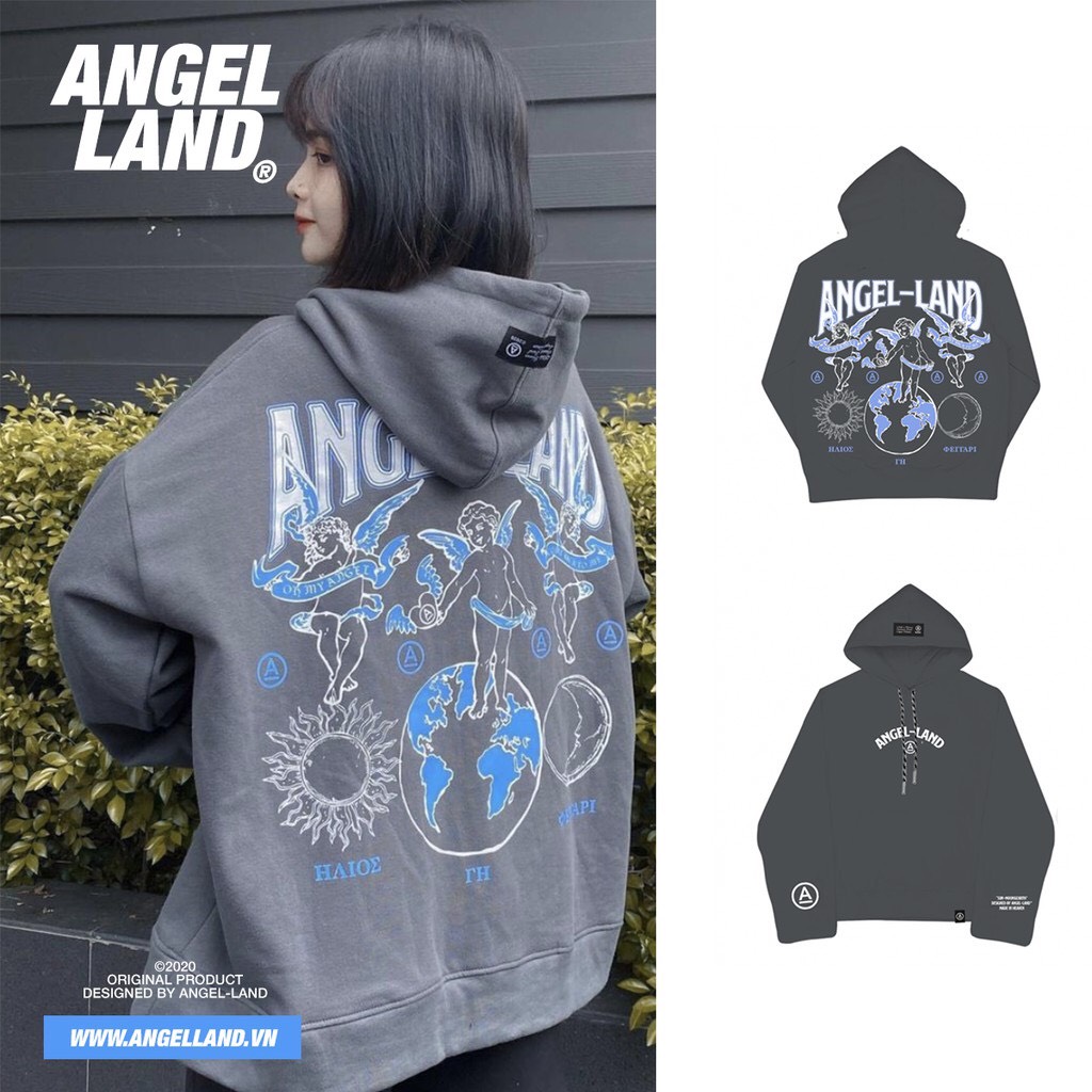 Áo Khoác Hoodie Angel-Land EARTH SUN & MOON Chính hãng Nỉ Bông [SM]
