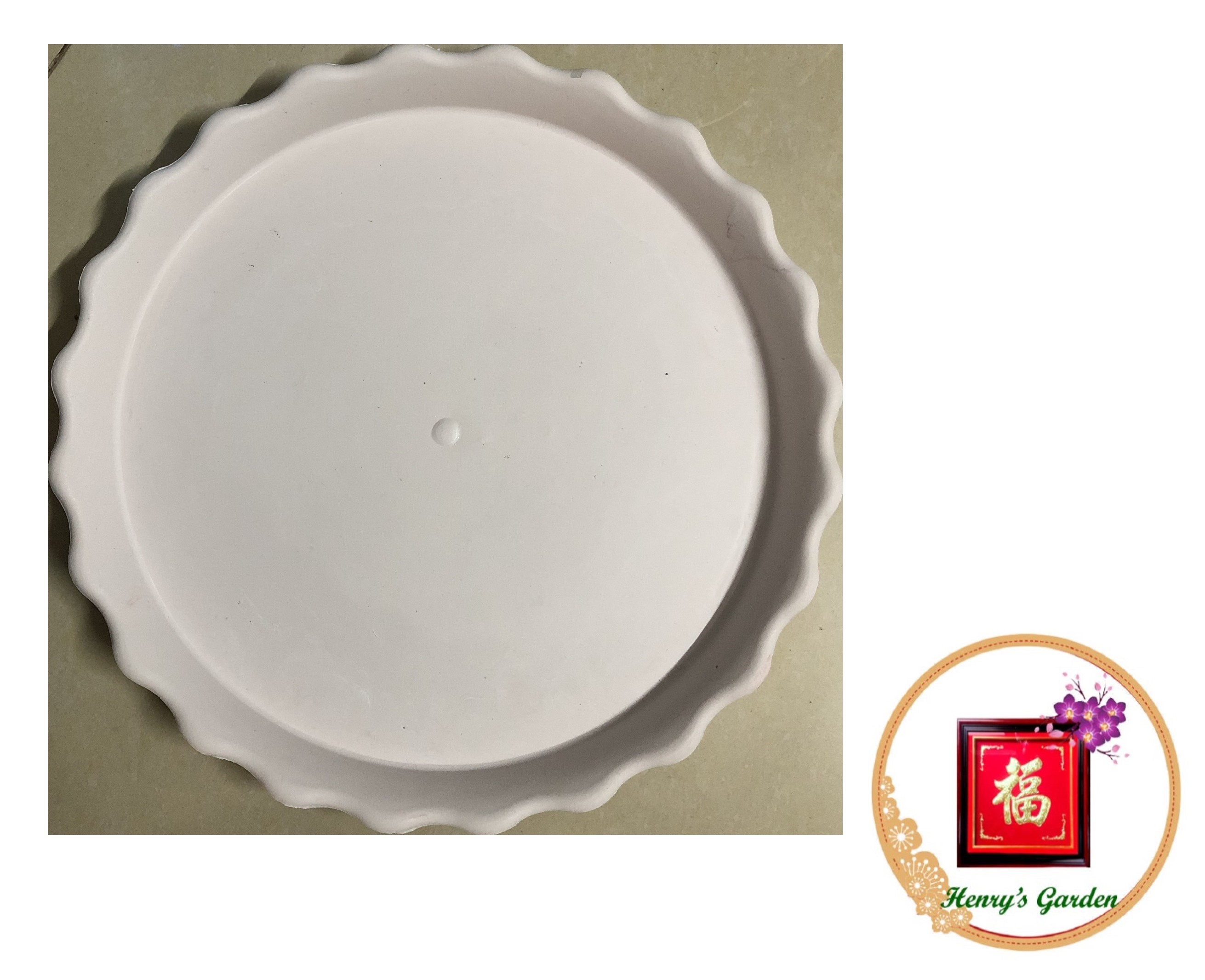 Đĩa lót chậu tròn khía phi 35cm - #058d#