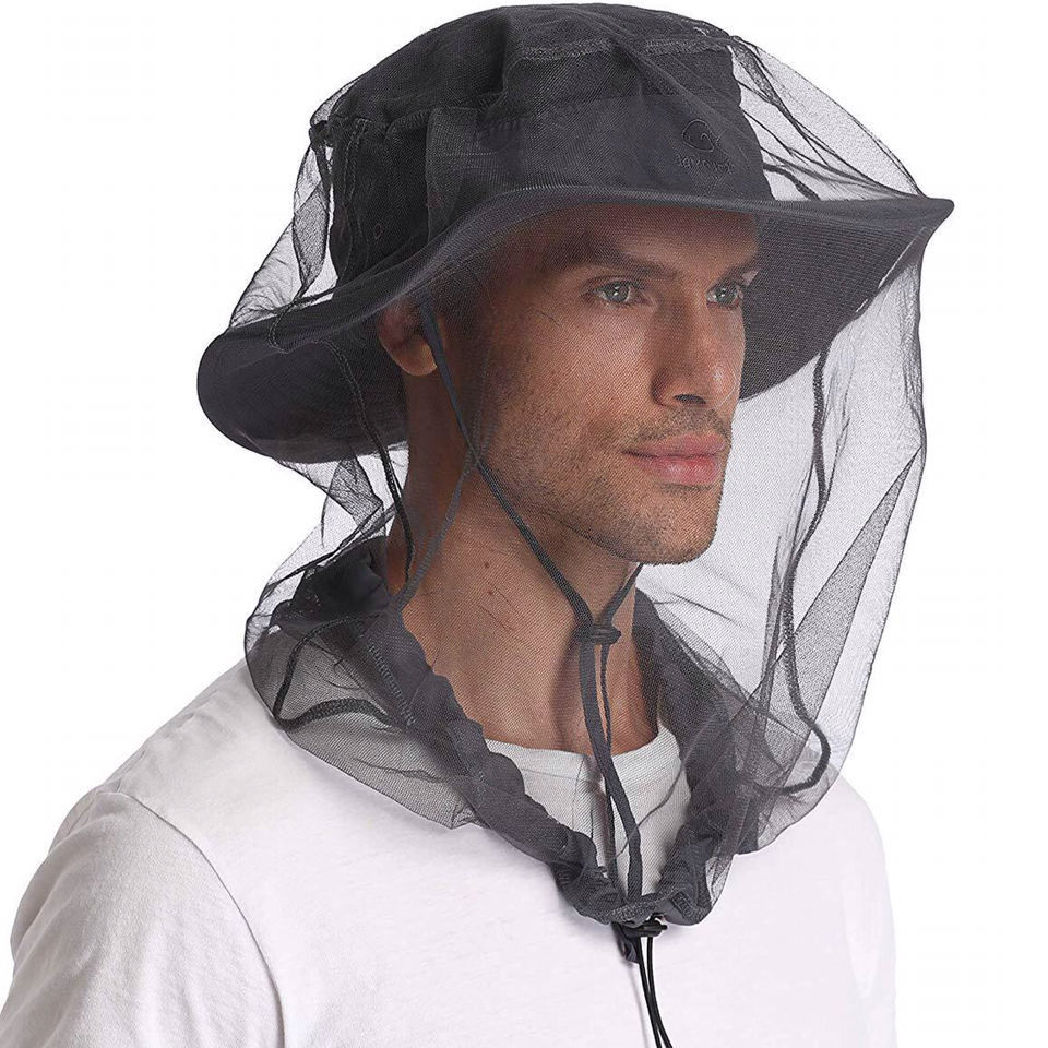 2 Pack Mosquito Head Net Hat Sun Hat Bucket Hat with Hidden Net Mesh Mask for Outdoor Lover Fishing Hiking Gardening Beekeeping Men or Women 