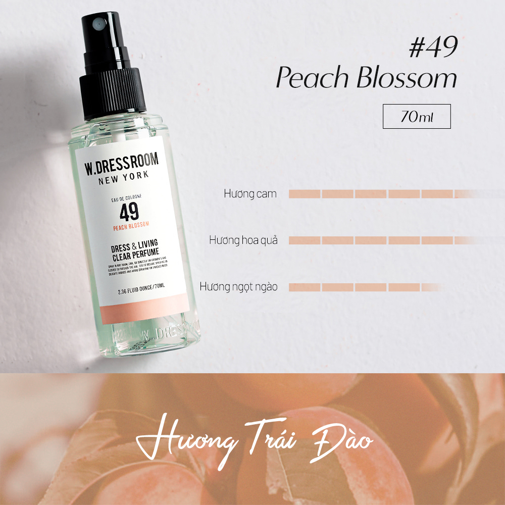 Nước hoa xịt thơm W.Dressroom 70ml mùi 97 April Cotton season 2 Hàn Quốc