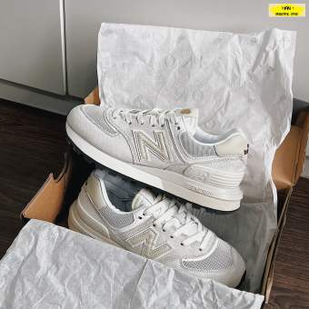 Giày New Balance 574 Legacy 'Ivory', giày NB 574 xám trắng, giày 574 2023, NB độn đế, giày thể thao nam nữ New Balance (NEW 2023)