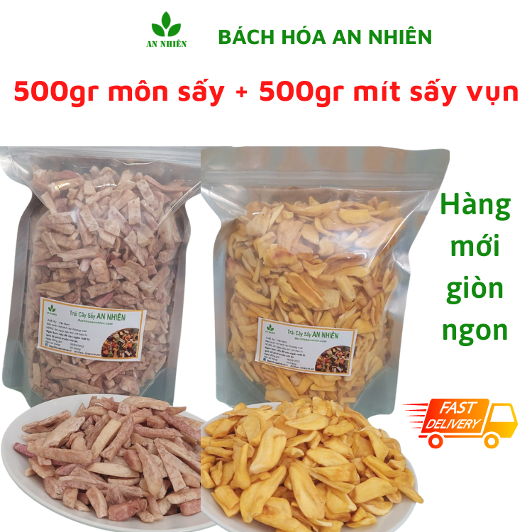 Mít sấy khô 500gr khoai môn sấy 500gr hàng vụn