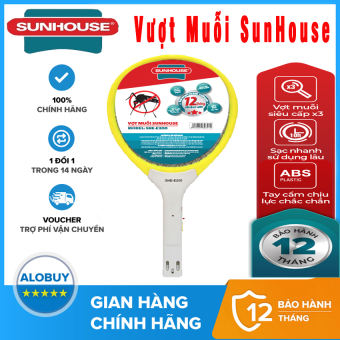 Vợt muỗi Sunhouse, Vợt bắt muỗi cao cấp chống giật an toàn, vợt muỗi điện tử, đèn Led thu hút muỗi, pin khô 400mah siêu bền, nhựa ABS cao cấp, ngắt điện sau 5 giây không sử dụng.