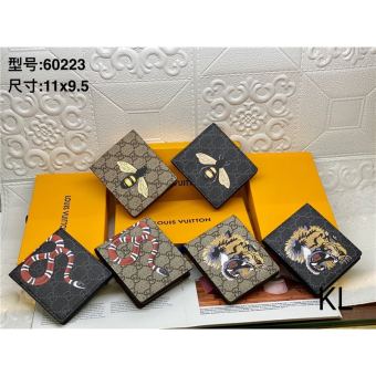 K044 【Còn Hàng】ví Ngắn Nam Động Vật Gucci Bán Chạy Ví Da Đựng Thẻ ID Cho Nam