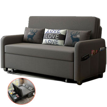 Sofa Giường Phòng khách gấp gọn thông minh, Ghế sofa kéo ra thành giường có hộc chứa đồ, đệm cao su, khung thép chắc chắn. Tặng Kèm 2 gối khi mua giường