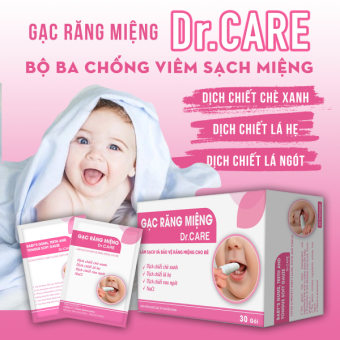 GẠC RĂNG MIỆNG THẢO DƯỢC DR.CARE Hộp 30 gói - dịch chiết chè xanh - lá ngót - lá hẹ - BN