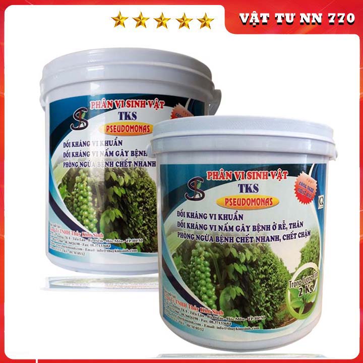 PSEUDOMONAS Trừ Bệnh Thối Rễ, Vàng Lá Đen Thân, Héo Xanh- Xô 2kg - Bột Hòa Tan