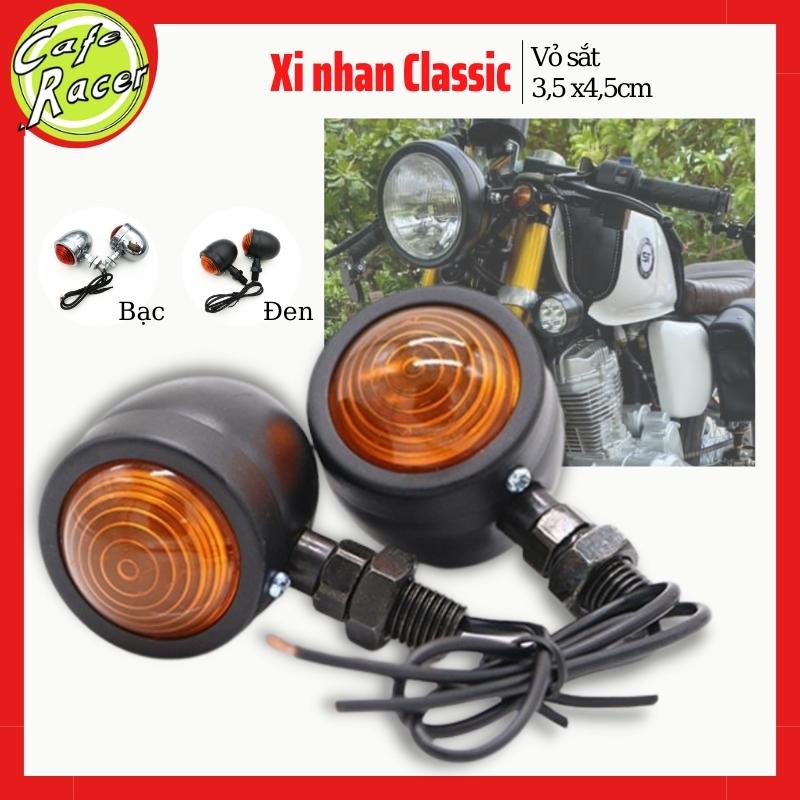 ĐÈN XI NHAN XE MÁY ĐỘ, Xi nhan classic bé , chất liệu hợp kim, sơn tĩnh điện dành độ xe classic, cafe racer, tracker, bobber...