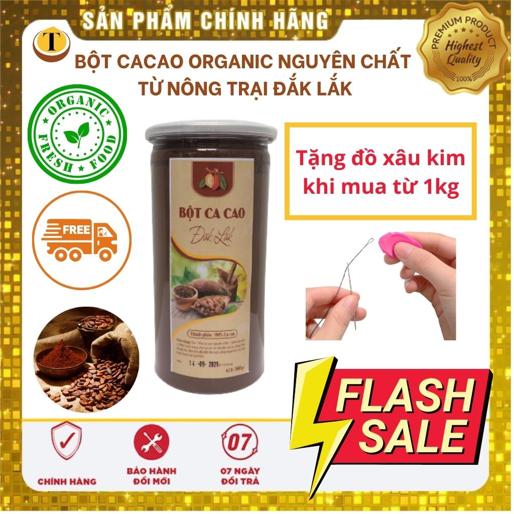 Bột cacao nguyên chất organic Đắk Lắk thơm ngon đậm đà nguyên liệu làm chocolate sữa đá, làm bánh, hỗ trợ giảm cân [Sale giá Xưởng]