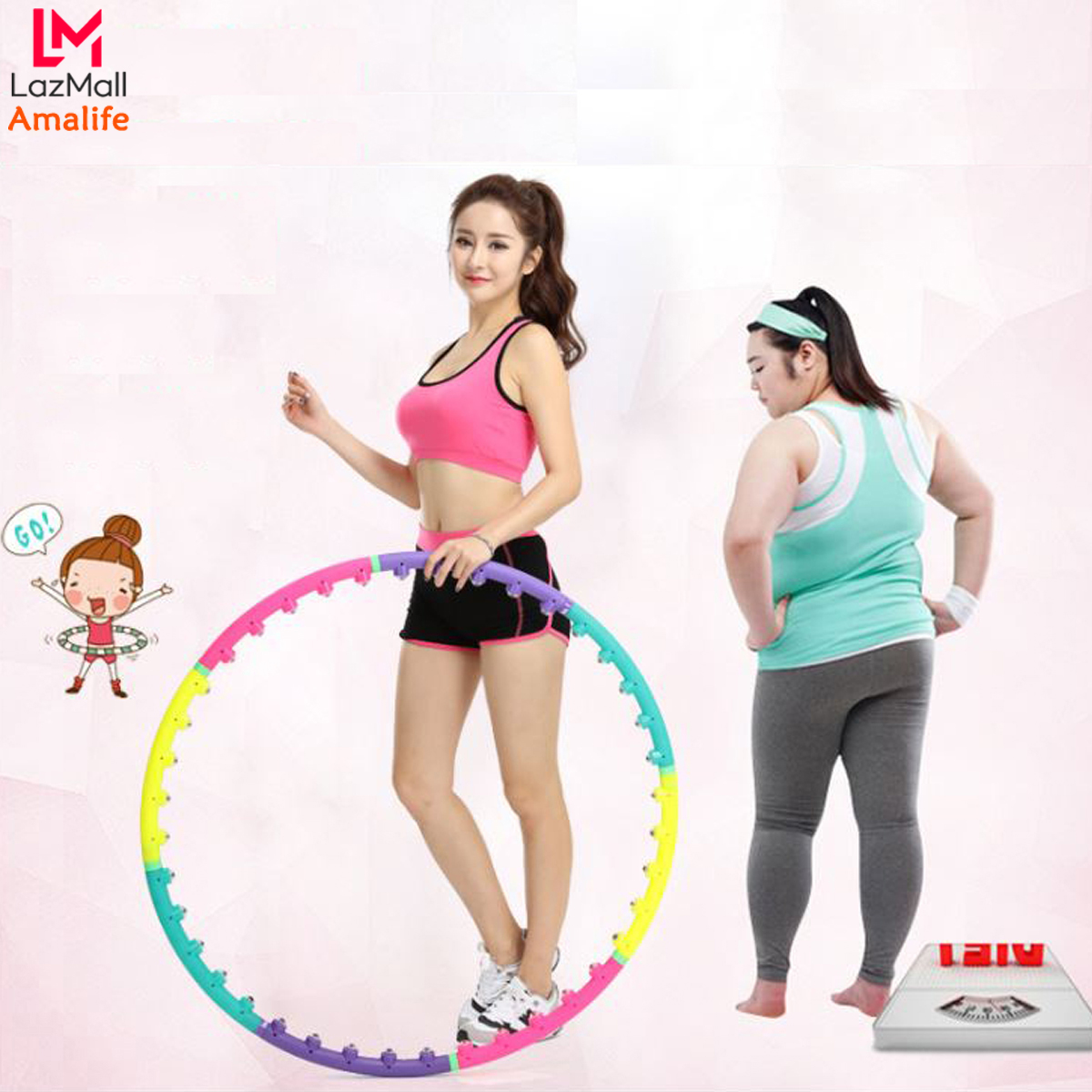 [LOẠI TỐT - HÀNG CAO CẤP] VÒNG LẮC EO THÔNG MINH Amalife THẾ HỆ MỚI - Giảm mỡ bụng, điều hòa nhịp tim, massage cơ bụng, tiện lợi sử dụng
