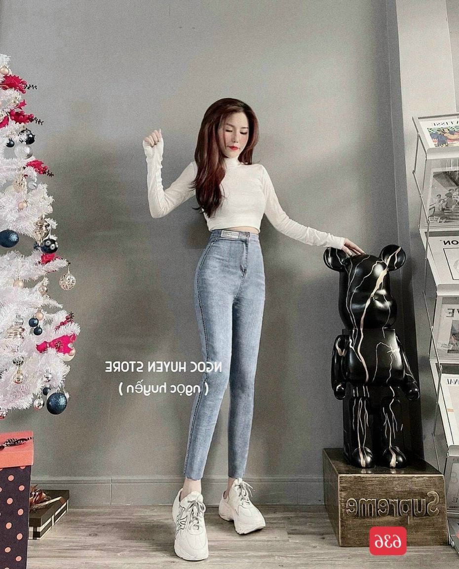 Quần jean nữ Quần bò nữ cào lưng cao cào co giãn cao cấp . SHOP LUNASTORE86