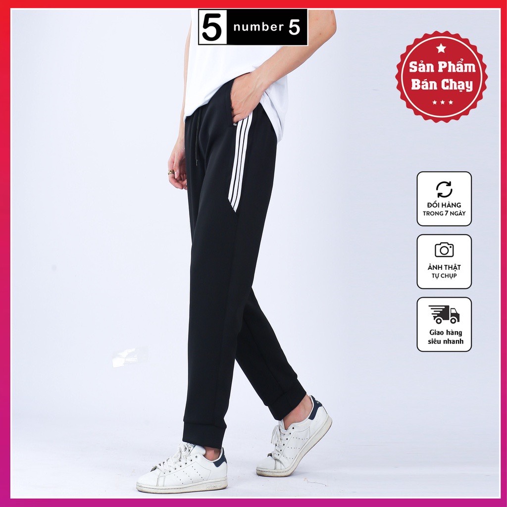 Quần thể thao nam nỉ dày dặn 3 sọc NUMBER5 quần Jogger 3 lines