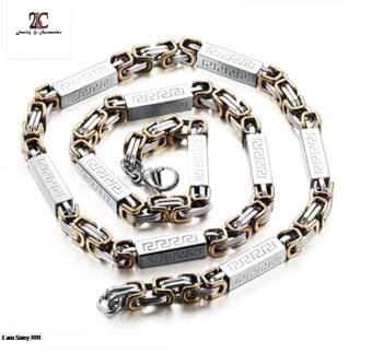 Dây Chuyền Nam Inox Cao CấpChạm Hoa Văn 7mm Bảo Hành Không Đen- DCNAQC26