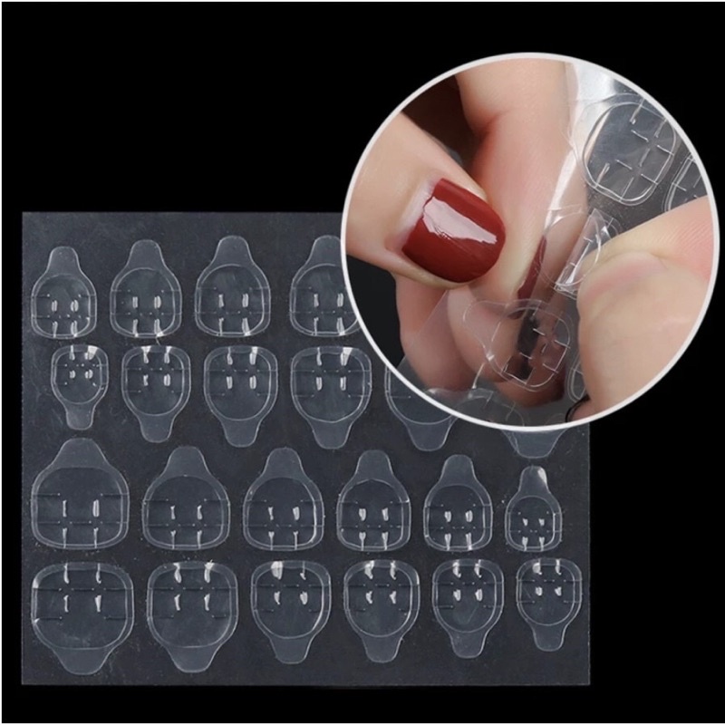 Sét 24 miếng keo dán móng tay giả chất liệu silicon shop nailart mi nail phun xăm