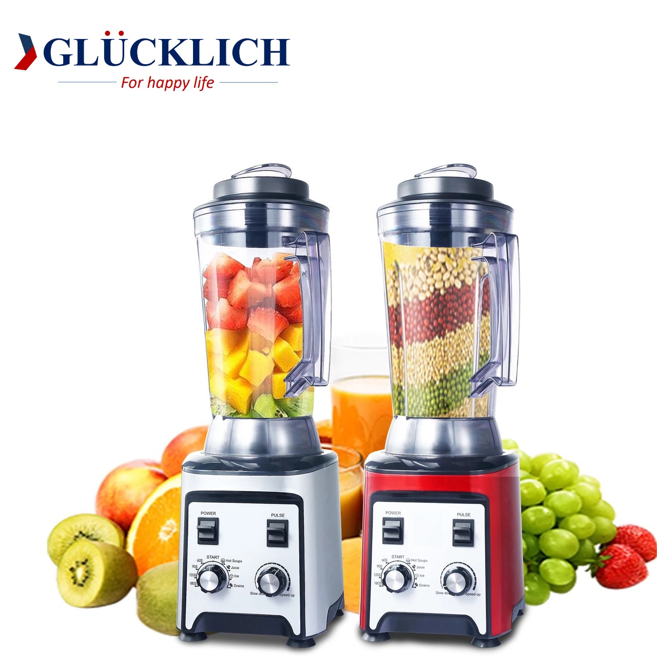 Máy xay sinh tố đá công nghiệp 5L GLUCKLICH của Đức - thương hiệu GLÜCKLICH của Đức -100% động cơ đồng - Hàng chính hãng bảo hành chính hãng