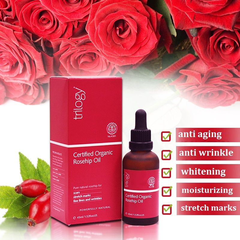 Gambar 100%Original NewZealand Trilogy Certified Organic Rosehip Oil For Scars Fine Lines Wrinkles Stretch Marks Dehydrated Ageing SkinWhitening Lab