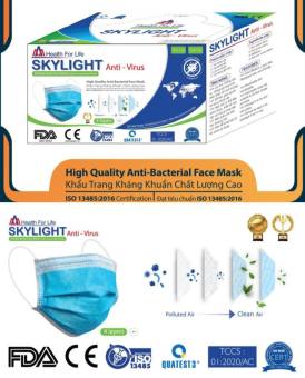 khẩu trang y tế SKYLIGHT 4 lớp kháng khuẩn (hộp 50 cái)