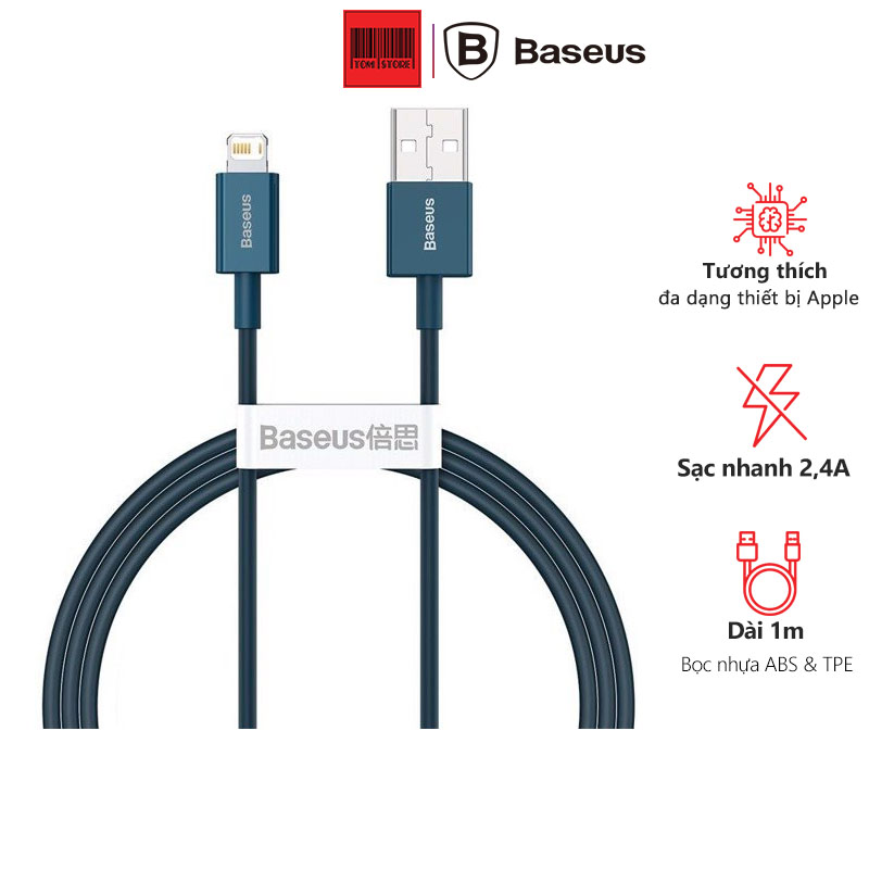 Cáp sạc lightning Baseus Superior Series Fast Charging Data Cable cho iPhone/ iPad cáp sạc hỗ trợ truyền dữ liệu và sạc nhanh 2.4a