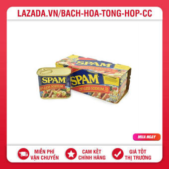 Thịt Hộp Hormel Spam 25% Less Sodium (340g x 8 Hộp) Mỹ