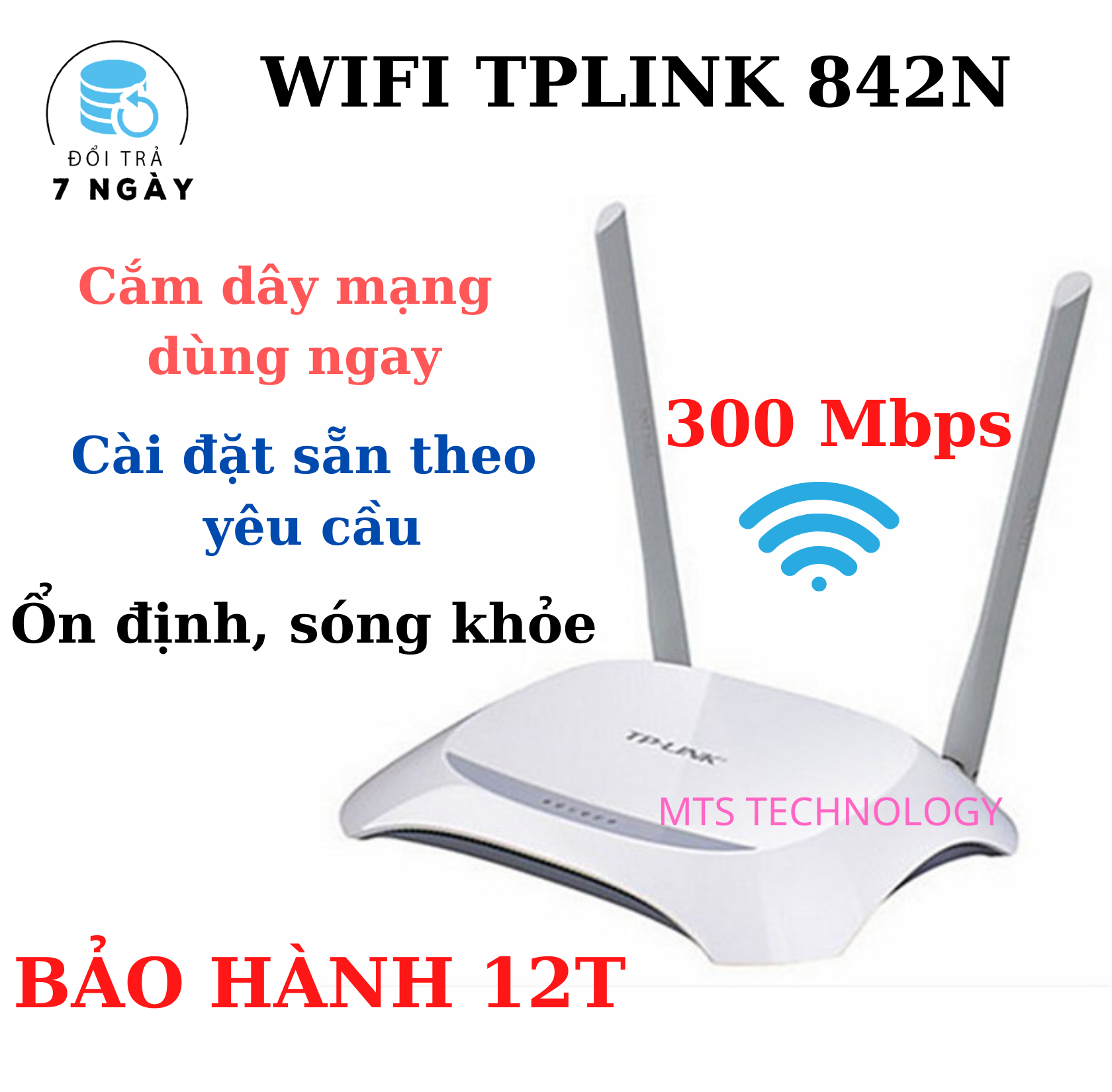 [BẢO HÀNH 12T] Modem Wifi - Bộ phát wifi TPLINK 842N tốc độ 300 Mbps chuẩn N | Router Wifi | Cục phát wifi | Cục kích wifi không dây | bo phat wifi khong day | cục hút wifi | modem wifi tplink | cuc kich song wifi - Hàng Thanh Lý Qua SD